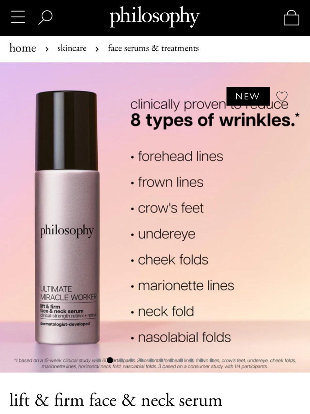 philosophy Ultimate Miracle Worker Lift an Firm Face and Neck Serum. - Picture 2 of 11